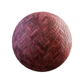 Red brick herringbone pavement 3